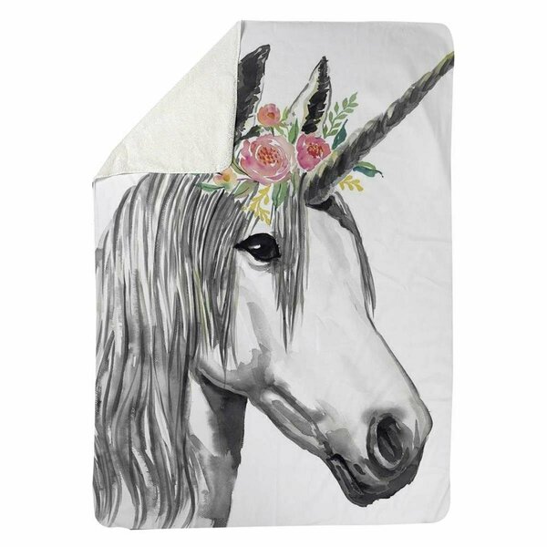 Begin Home Decor 60 x 80 in. Unicorn-Sherpa Fleece Blanket 5545-6080-CH11